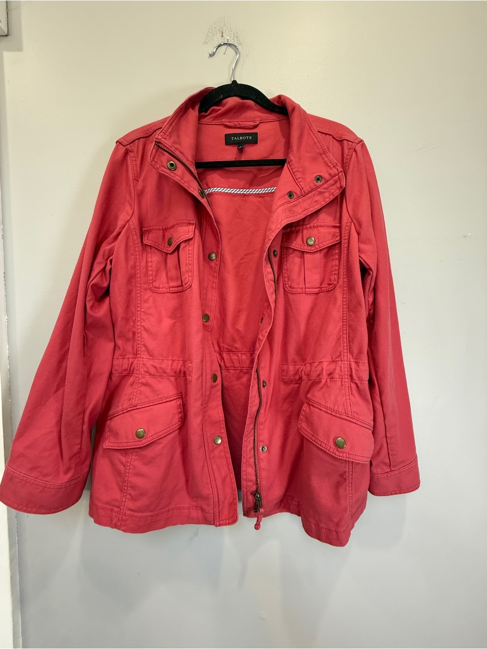 Talbots Coral Utility Jacket with Front Pockets